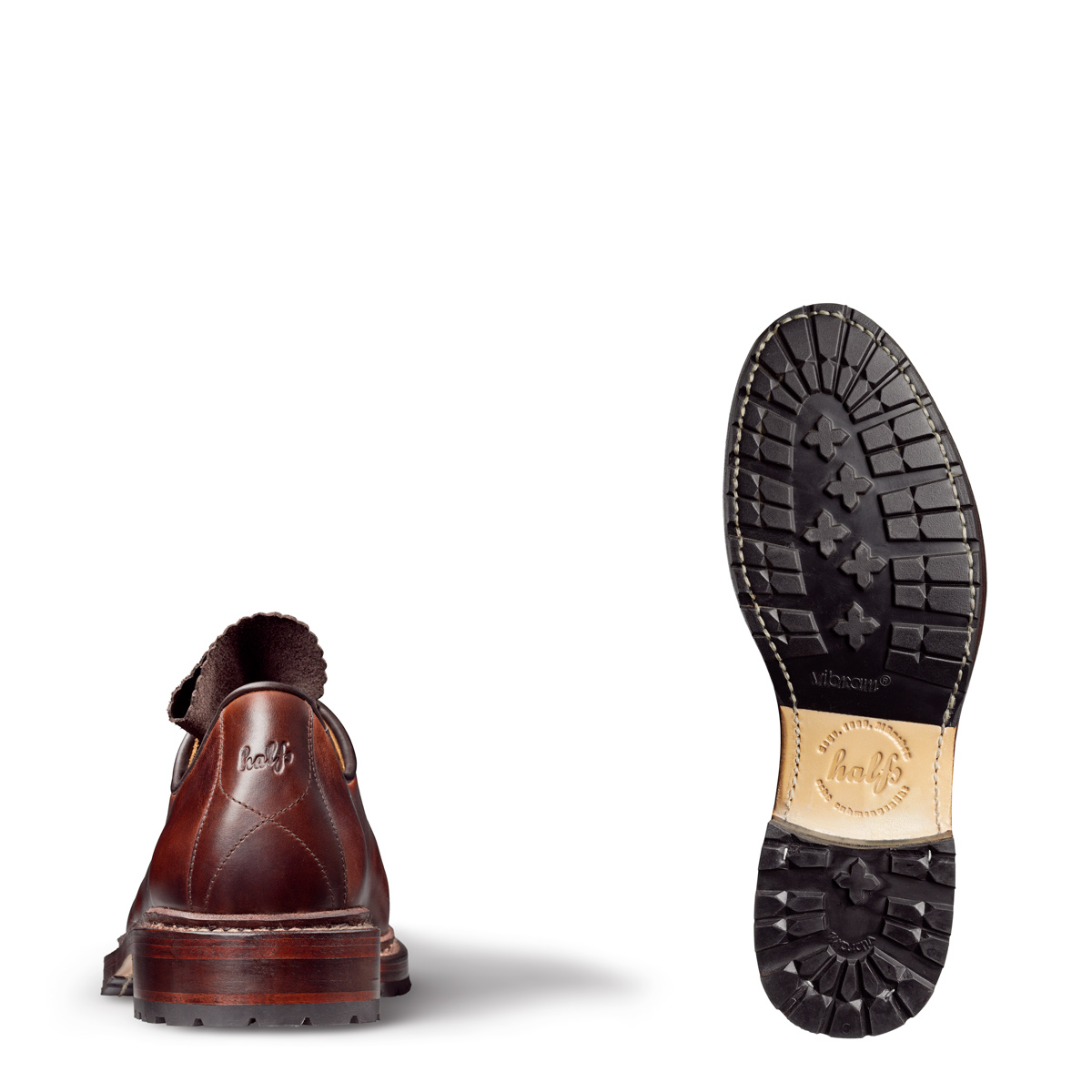 Haferlschuh Jackl von halfs aus München – zwiegenähter Herren-Halbschuh im alpinen stil aus braunem Rindsleder