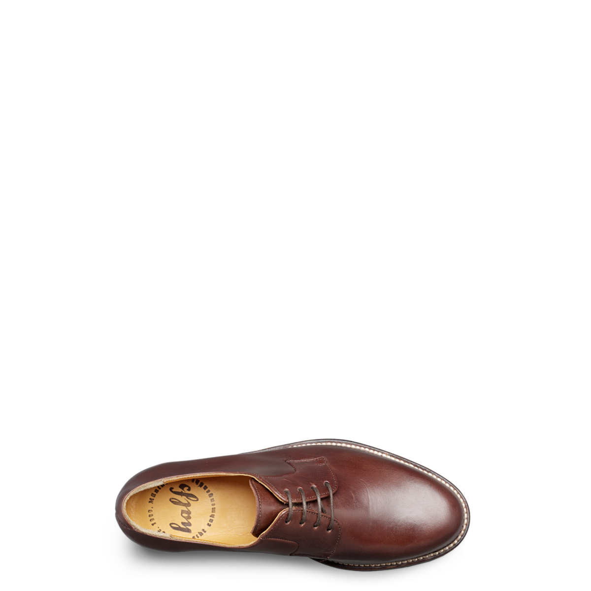 Klassiker Anna von halfs aus München – rahmengenähter Damen-Halbschuh aus braunem Rindsleder