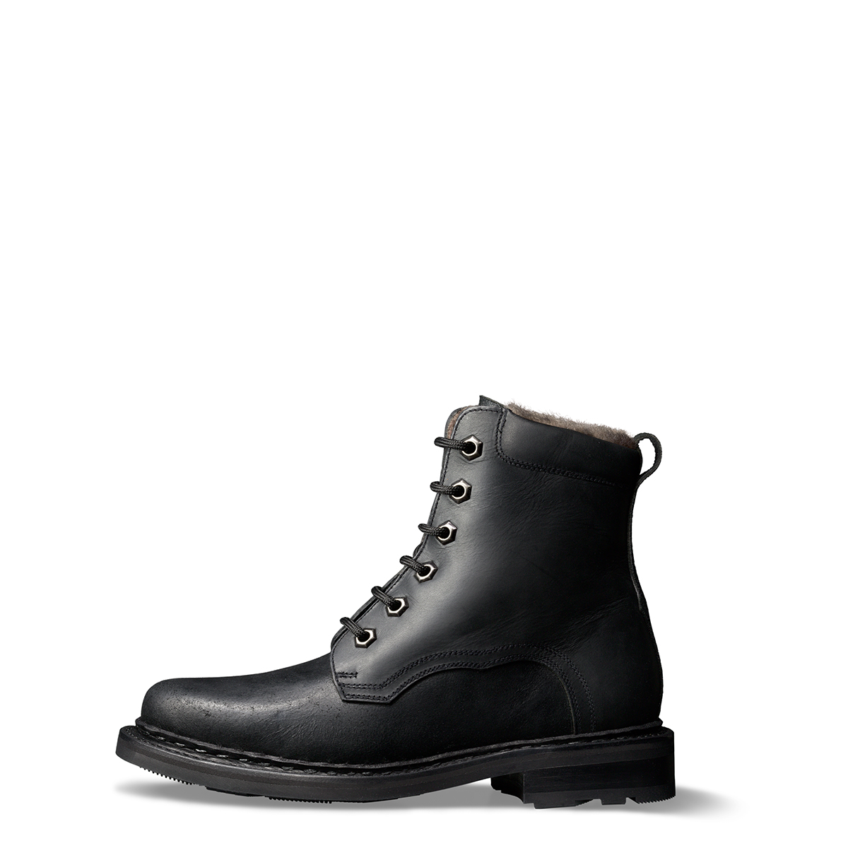 Winterstiefel Maria von halfs aus München – zweigenähter Damen-Halbstiefel aus schwarzem Rindsleder