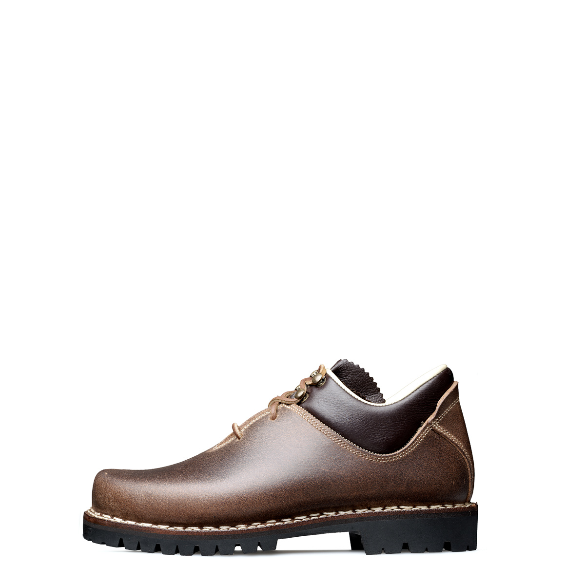 Haferlschuh Richard von halfs aus München – zwiegenähter Herren-Wanderschuh aus braunem Juchtenleder