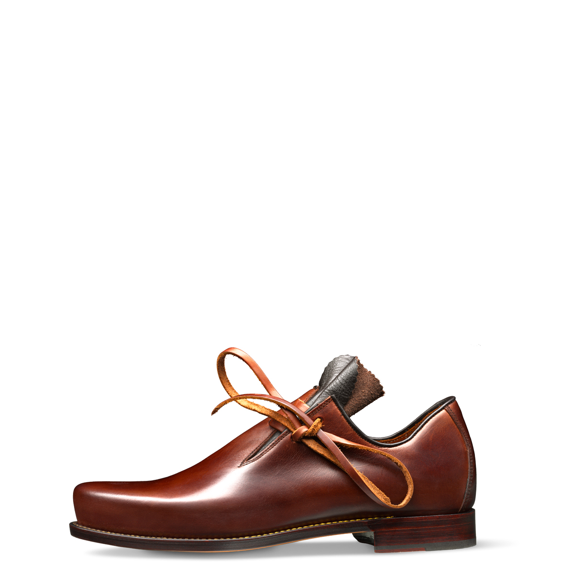 Haferlschuh Luis mit Ledersohle von halfs aus München – rahmengenähter Herren-Haferlschuh aus braunem Rindsleder