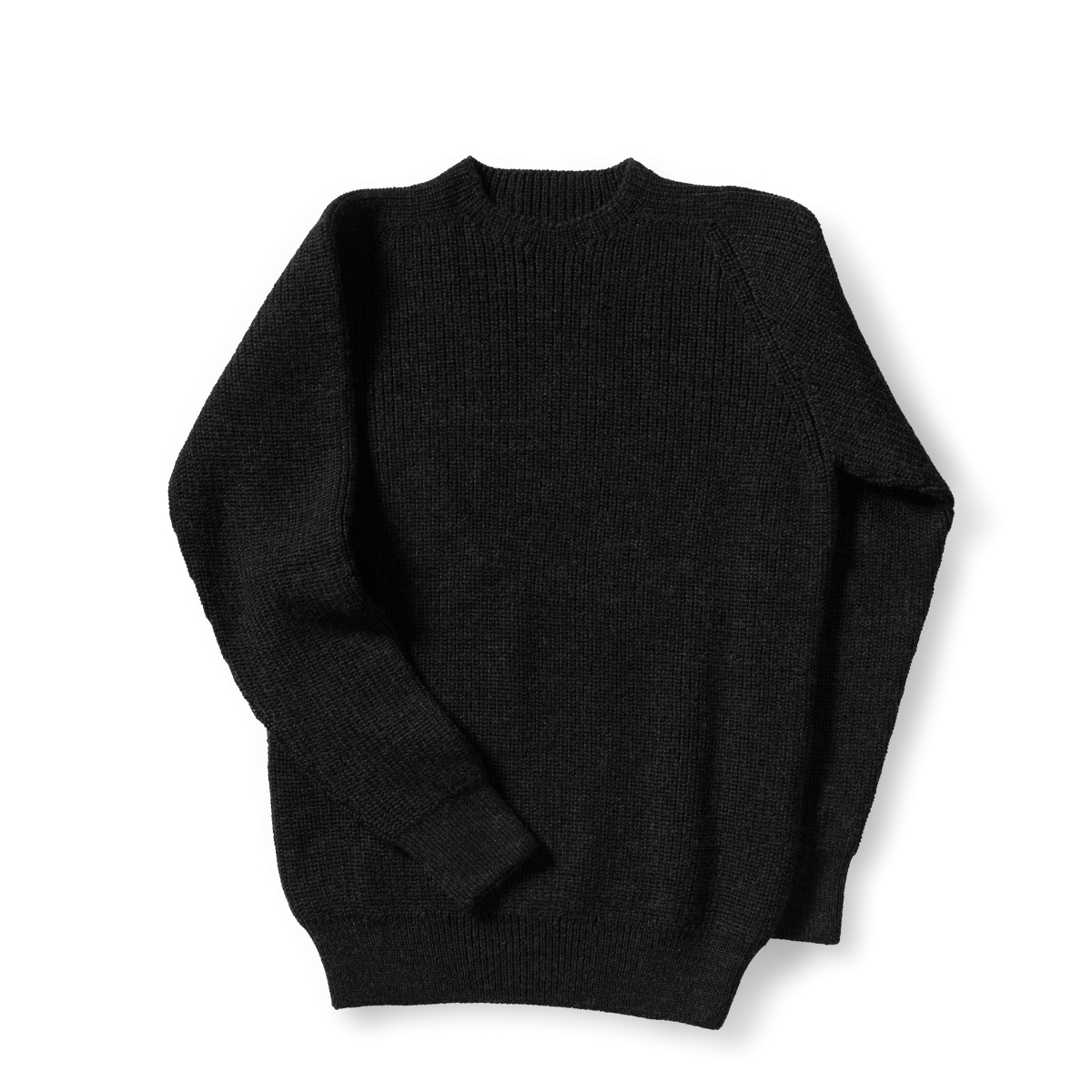 grauer Pullover aus bio merinowolle kbt von halfs x indnat - seamless und mit perlfang gestrickt