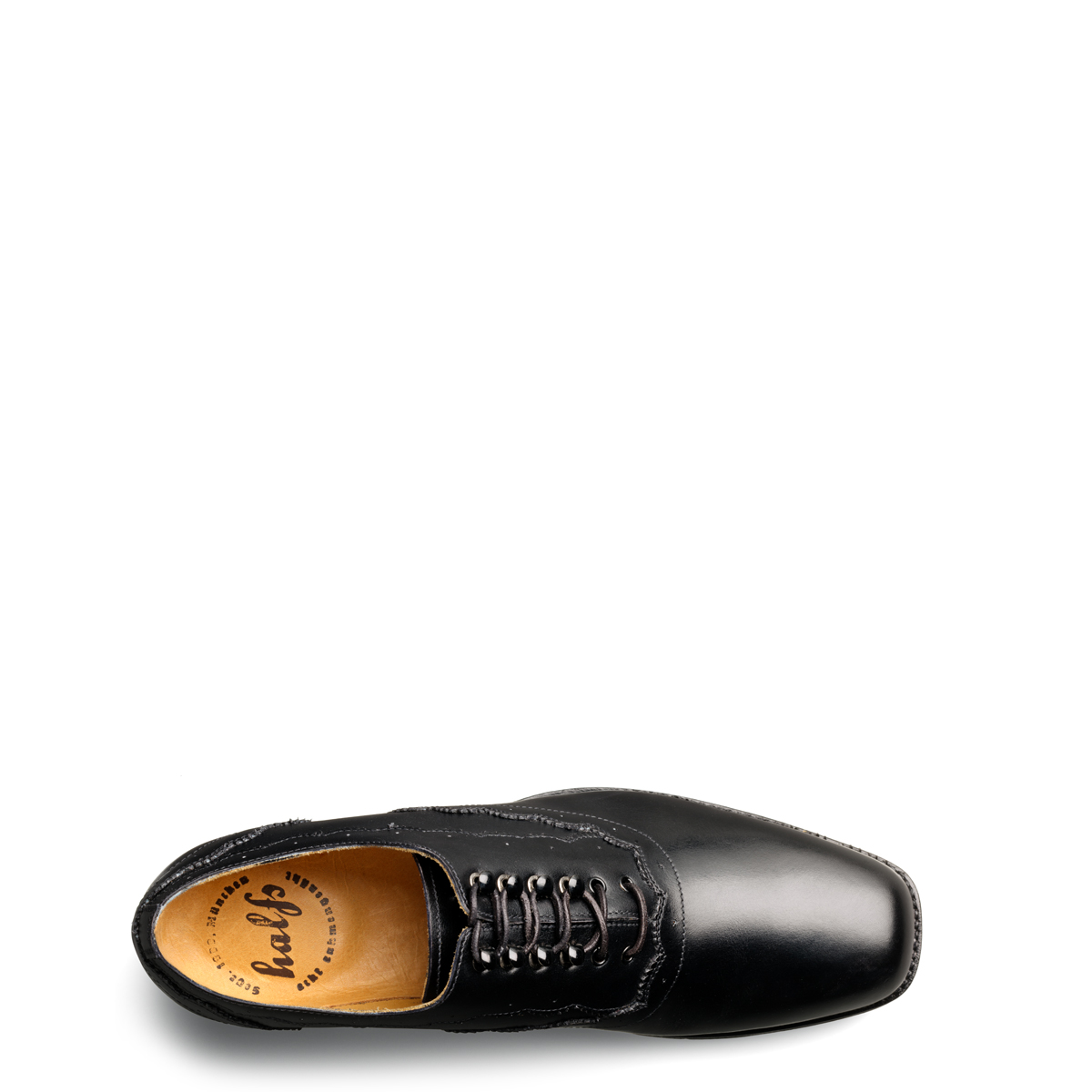 Miesbacher trachtenschuh von halfs aus München – rahmengenähter Herren-tanzschuh aus schwarzem Kalbsleder