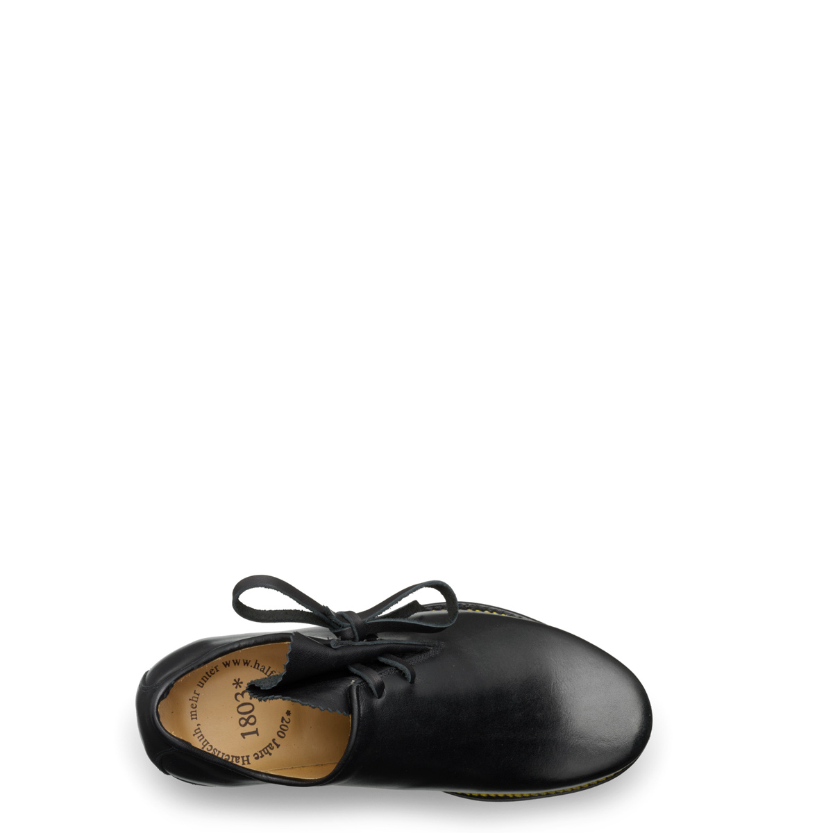 Haferlschuh Rosi von halfs aus München – rahmengenähter Damen-haferlschuh aus schwarzem Rindsleder