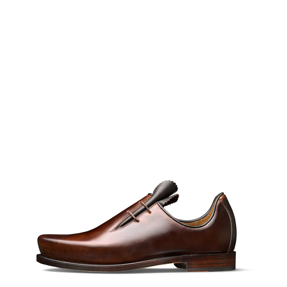 Haferlschuh Luggi von halfs aus München – rahmengenähter Herren-Haferlschuh mit Ledersohle aus braunem Rindsleder