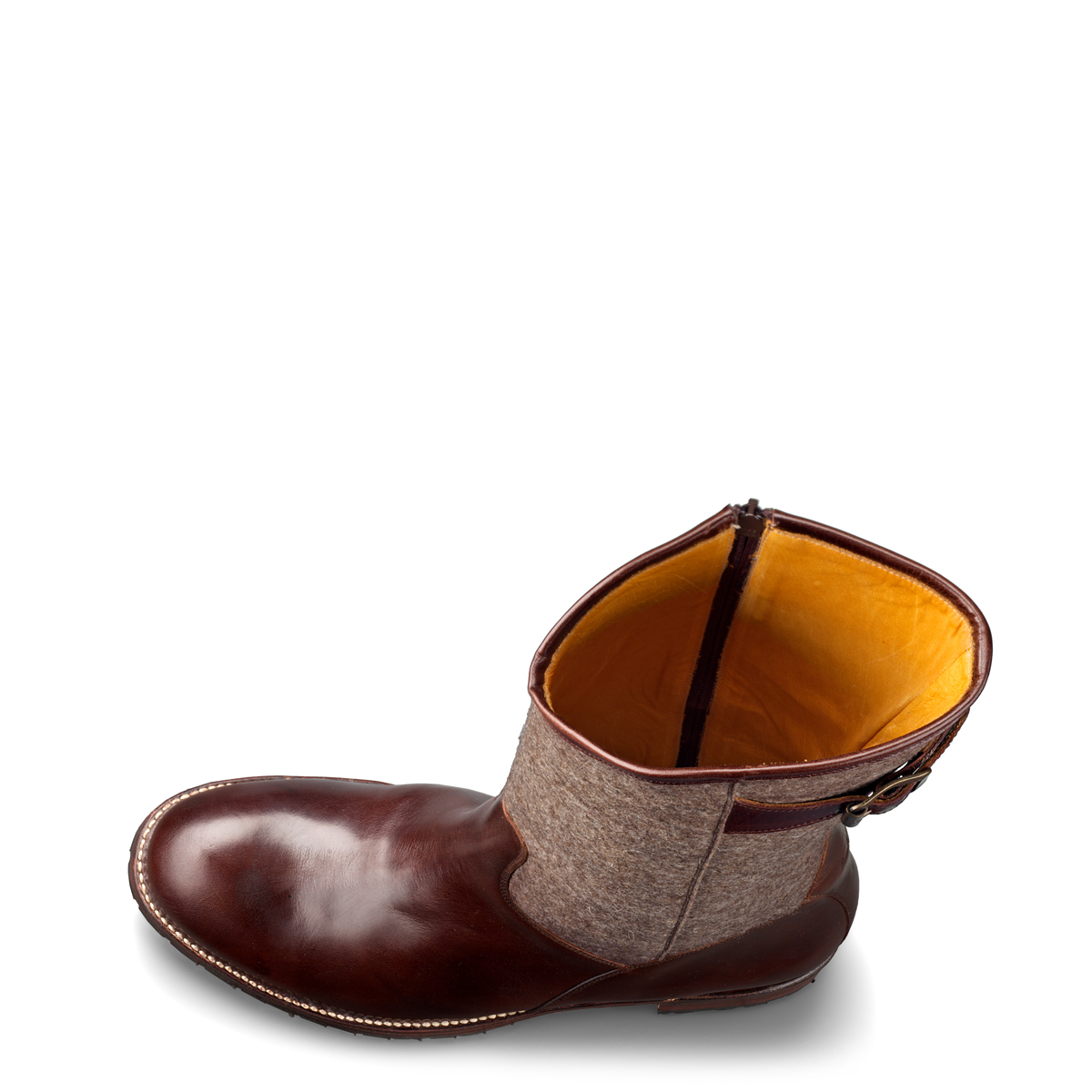 Stiefel Otto von halfs aus München – rahmengenähter Herren-Stiefel aus braunem Rindsleder