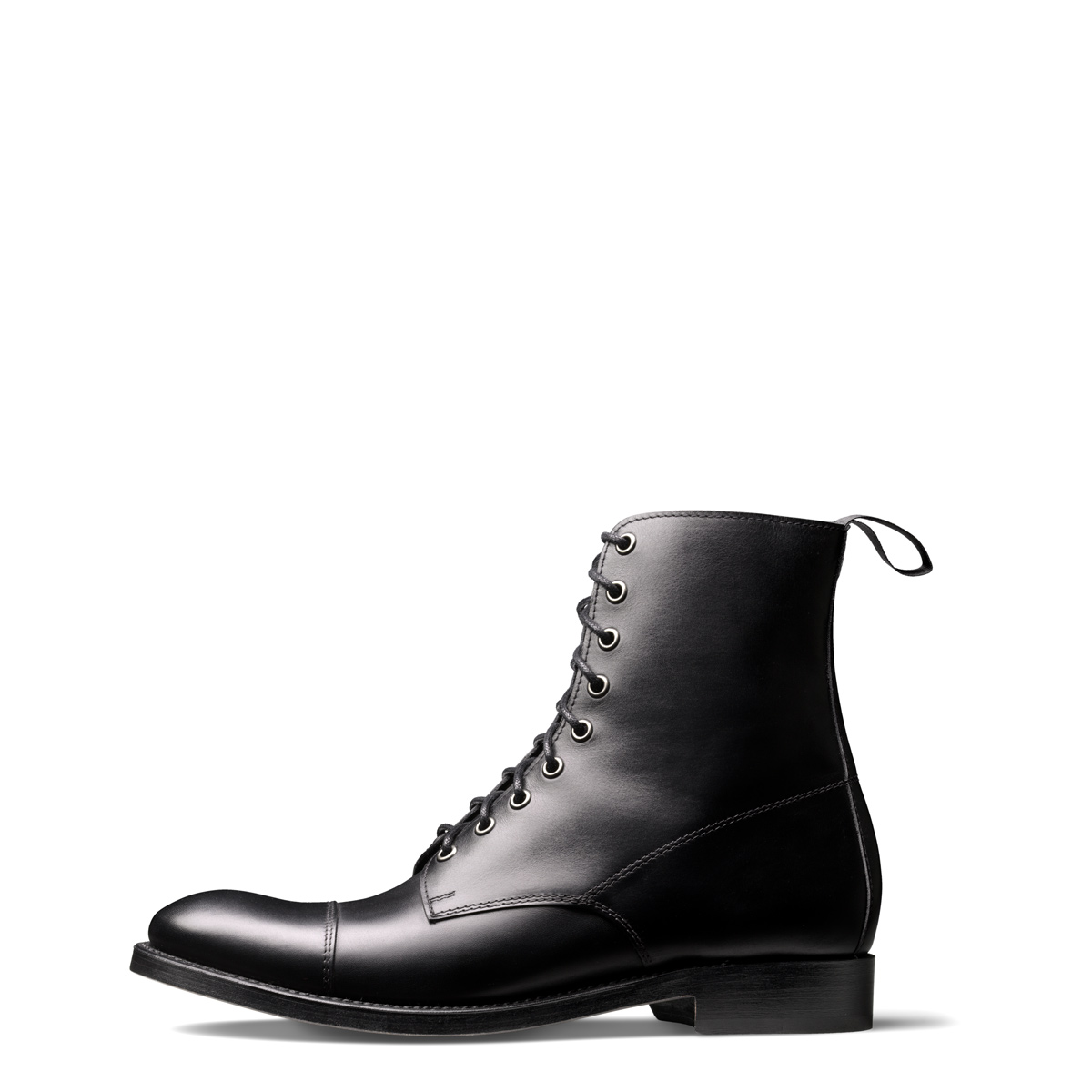 Halbstiefel Karl von halfs aus München – rahmengenähter Herren-Halbstiefel aus schwarzem Kalbsleder