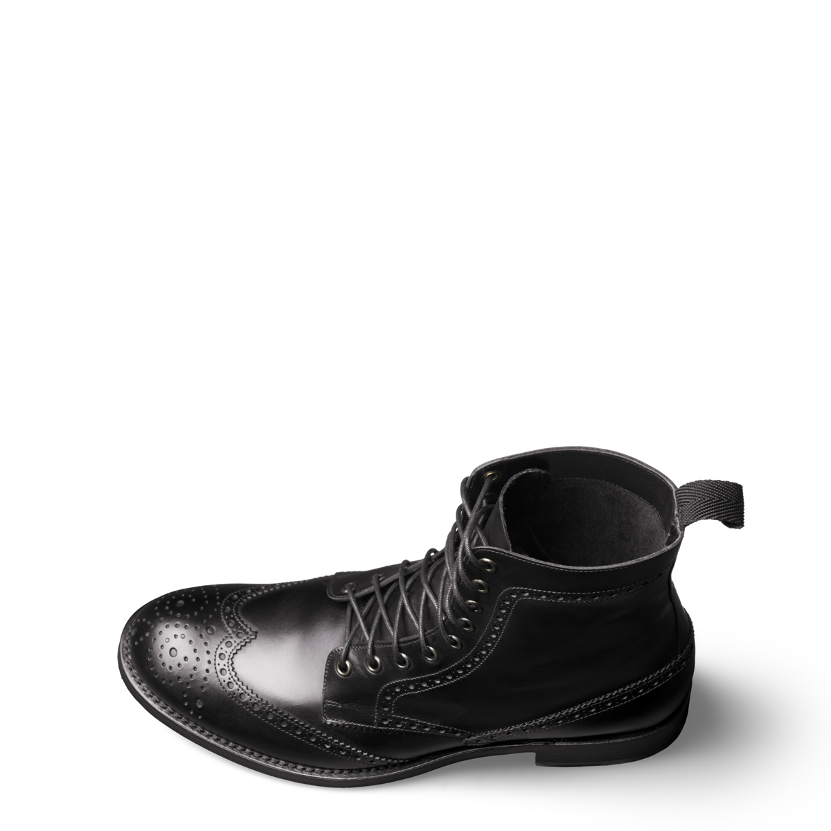 Halbstiefel August von halfs aus München – rahmengenähter Herren-Halbstiefel aus schwarzem Kalbsleder