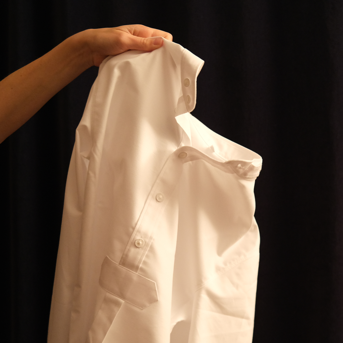 Wiesnpfoad - weißes Pfoad Trachtenhemd mit Stehkragen von halfs aus München aus schwerem Baumwoll Oxford